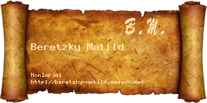 Beretzky Matild névjegykártya